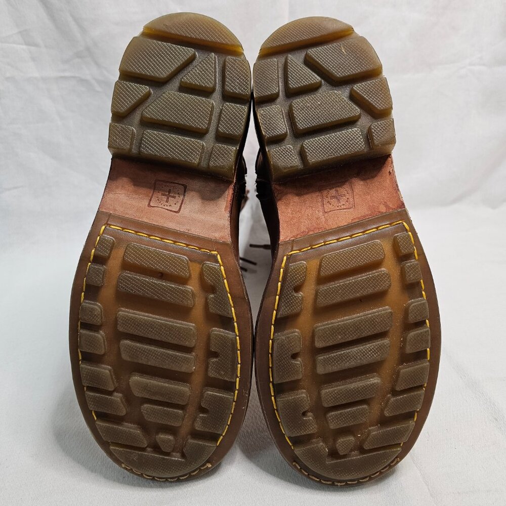 Doc Dr Martens 14 Hole Tan Tall Leather Boots Air Wair 11472 Women's 8 Men's 7i - Picture 10 of 13